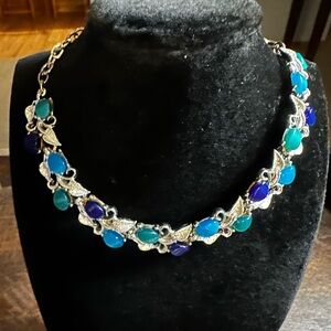 Elegant Silver and Blue Gemstone Necklace